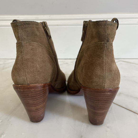 Ash Women’s Ivana Tan Suede Leather Stack Heel Zipper Ankle Boot Euro 38 US 7.5 - Picture 4 of 14